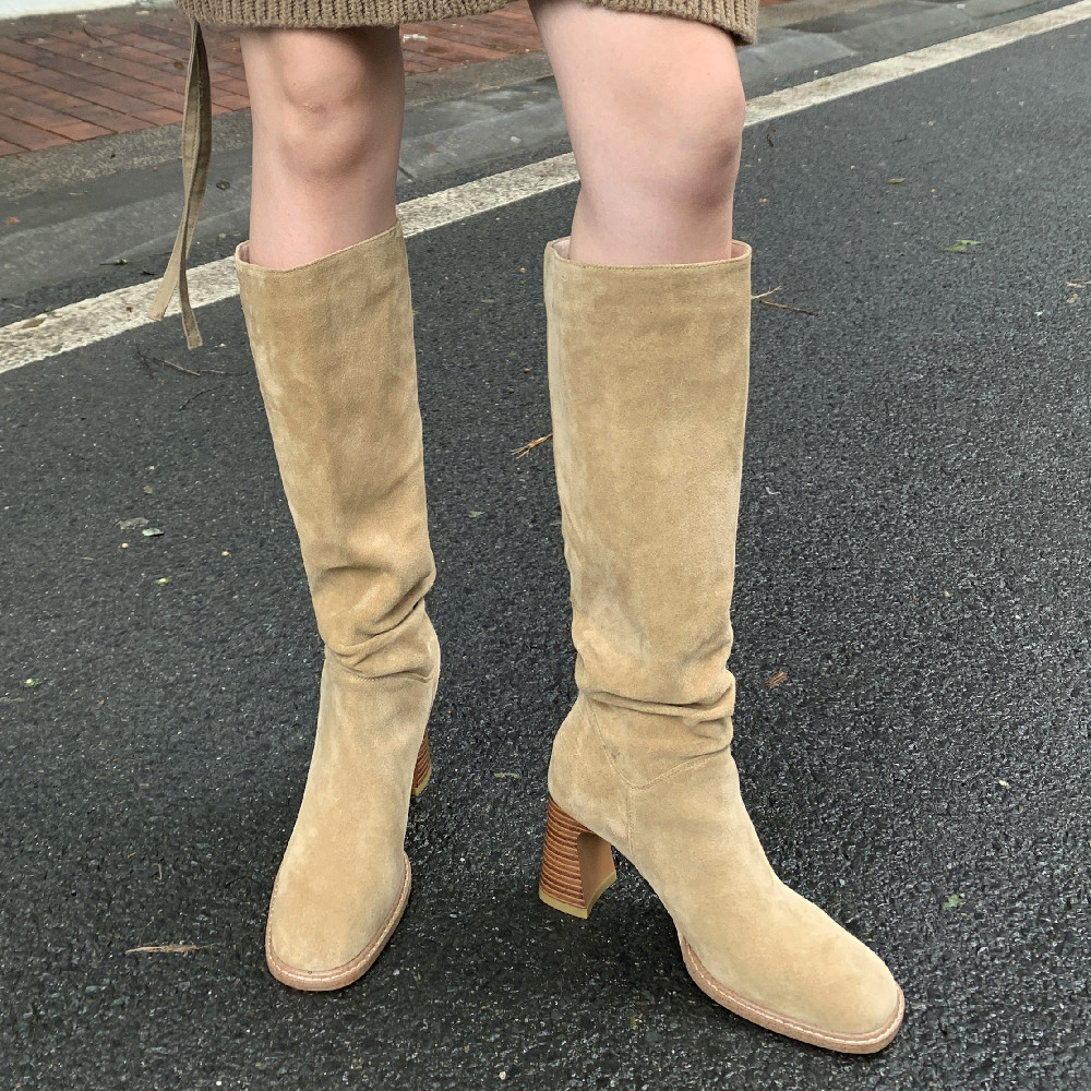 SMALL-SIZE-EU33-EU34-KNEE-HIGH-BOOTS-BEIGE
