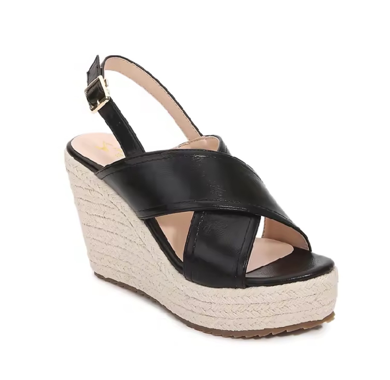 amba women's platform wedge sandals – cross strap slingback | uk 12–2 (eu 31–34)